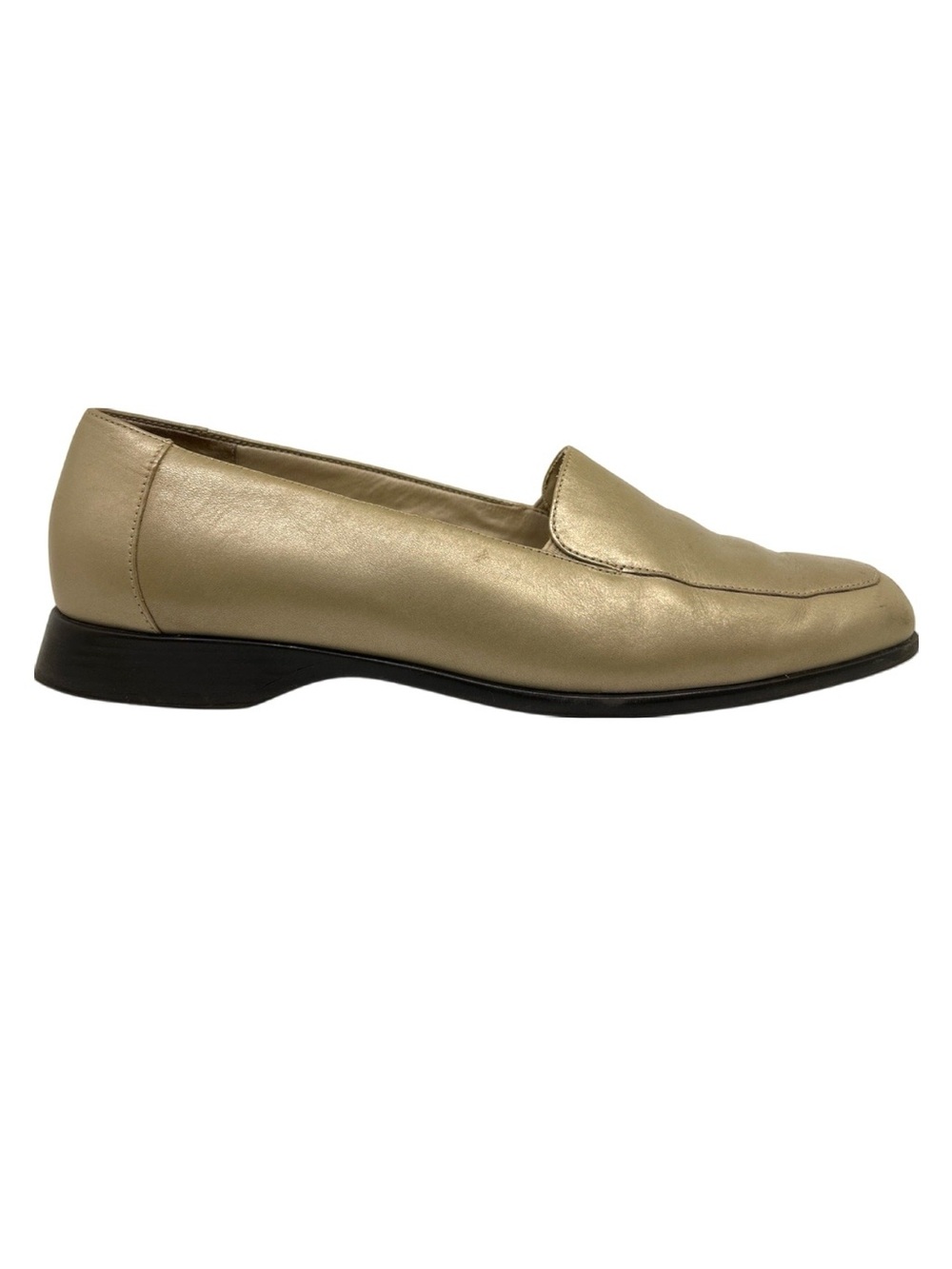 Trotters Metallic Gold Leather Slip-On Loafers